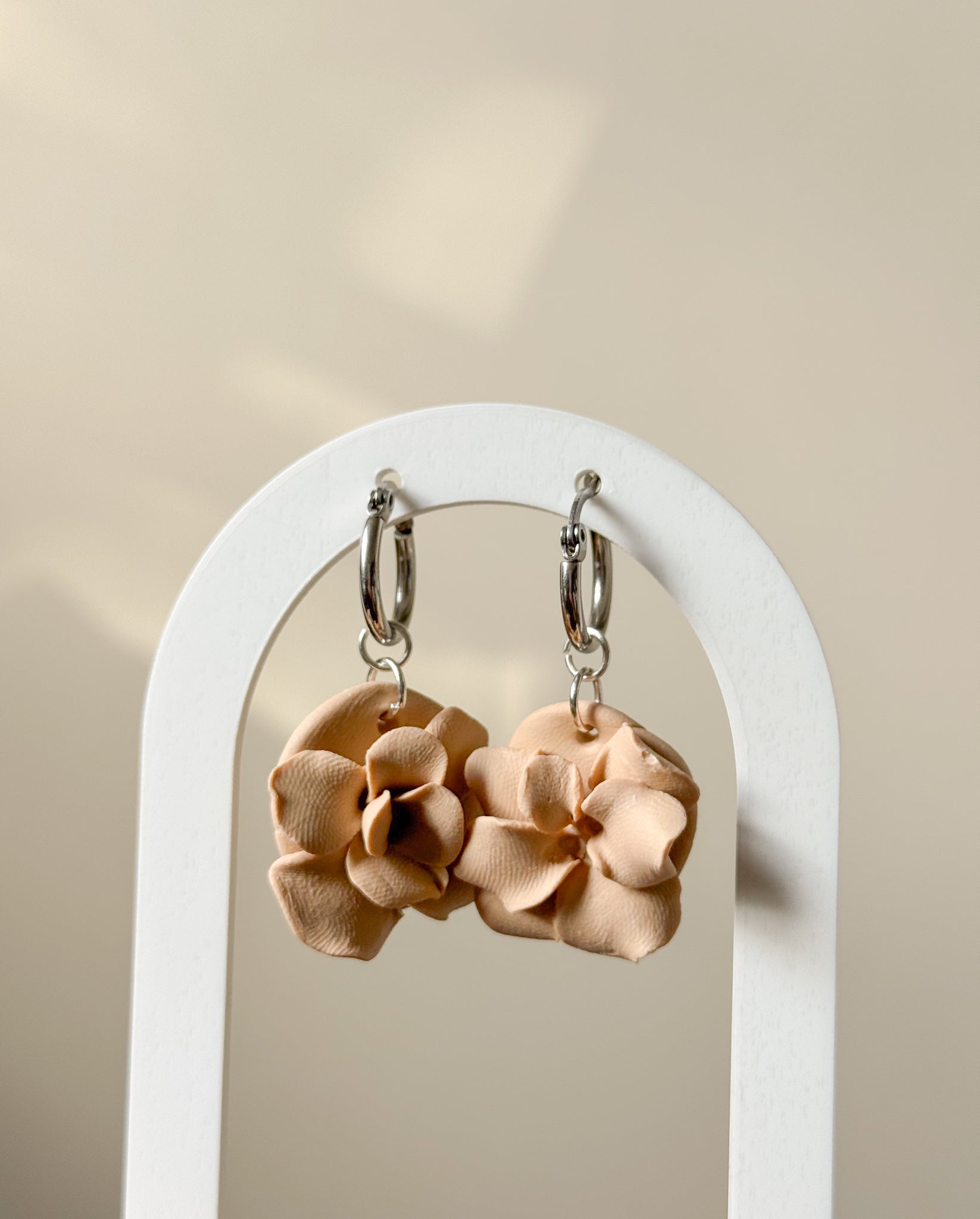 Ivy Bloom Earrings in Beige