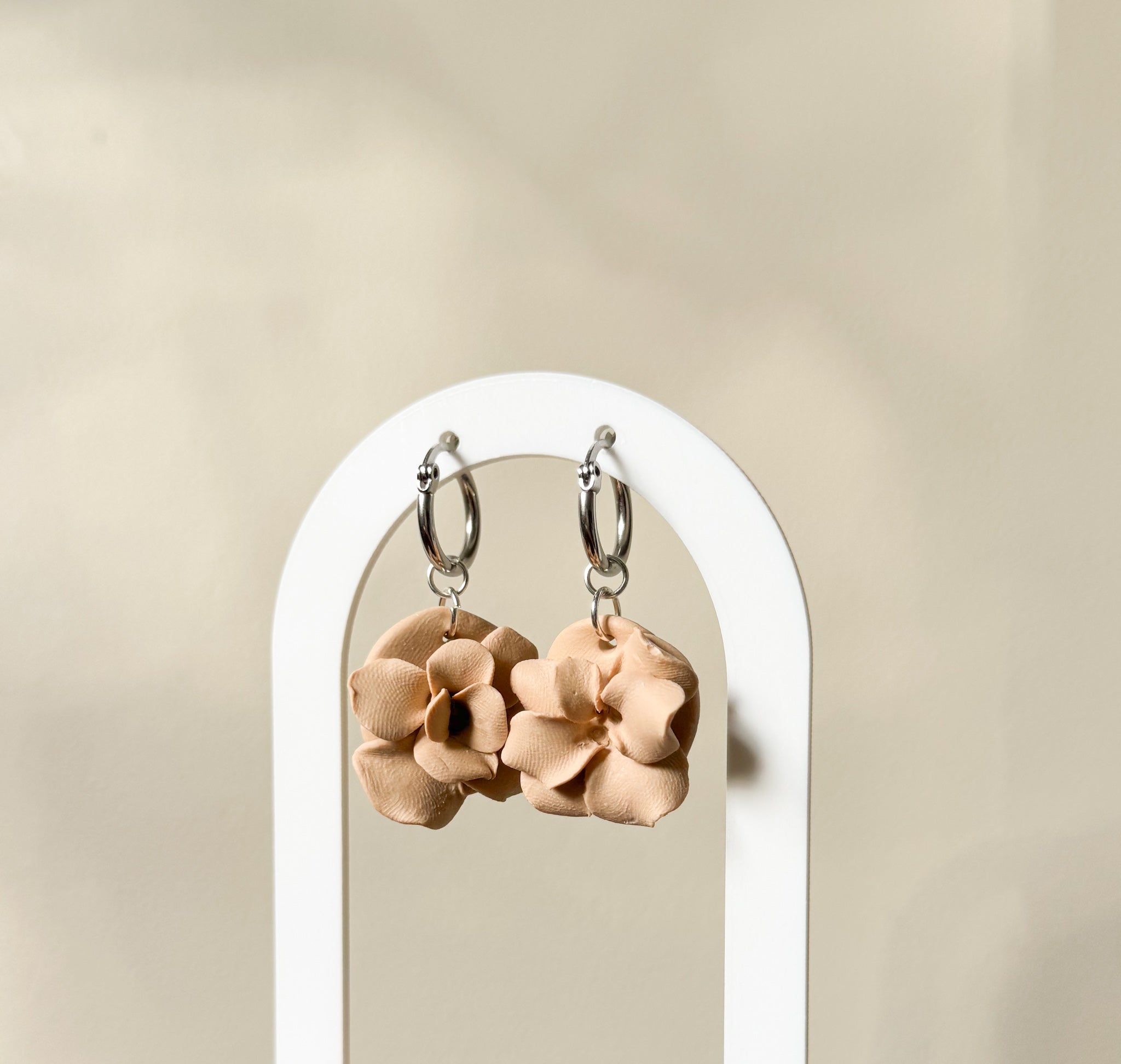 Ivy Bloom Earrings in Beige