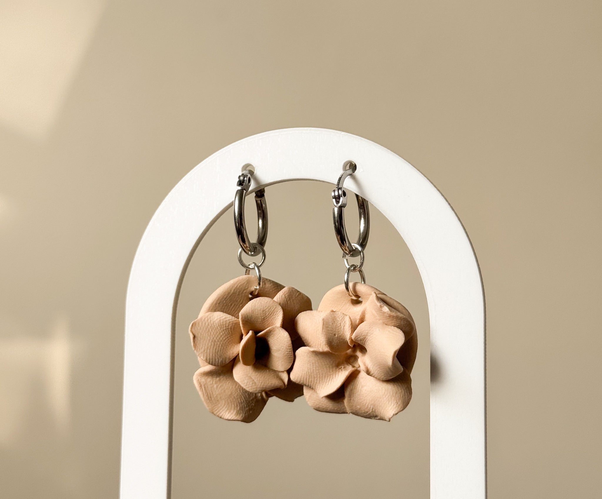 Ivy Bloom Earrings in Beige