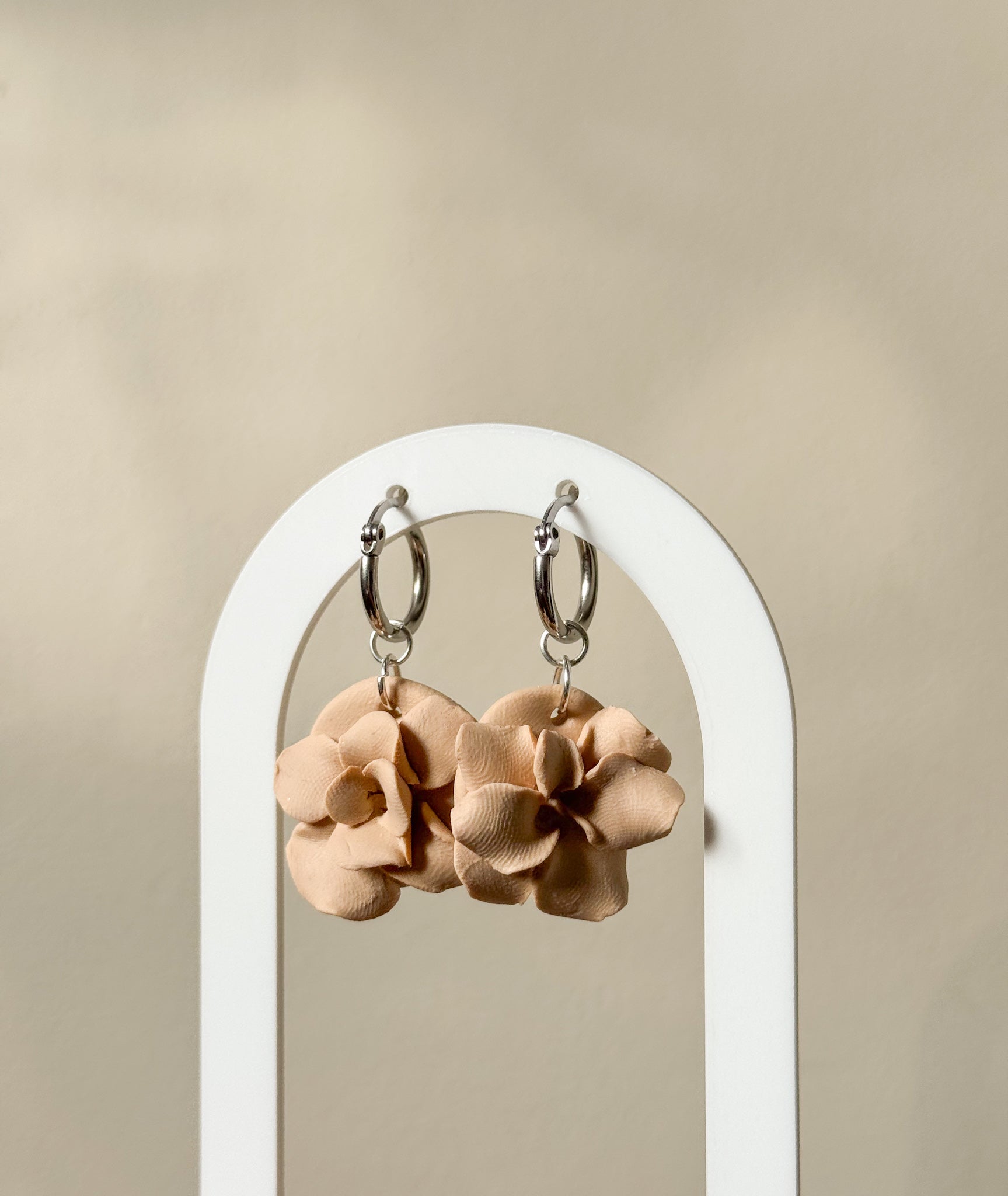 Ivy Bloom Earrings in Beige